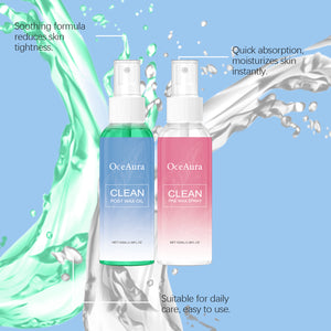 OceAura Before And After Hair Removal Treatment Spray, Gentle Moisturizing Care Skin Hair Cleaning And Moisturizing Treatment Spray