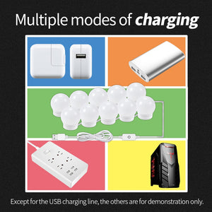 CanLing USB LED 12V Vanity Mirror Makeup Lamp 10 Bulbs Kit For Dressing Table Stepless Light 8W