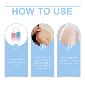 OceAura Before And After Hair Removal Treatment Spray, Gentle Moisturizing Care Skin Hair Cleaning And Moisturizing Treatment Spray