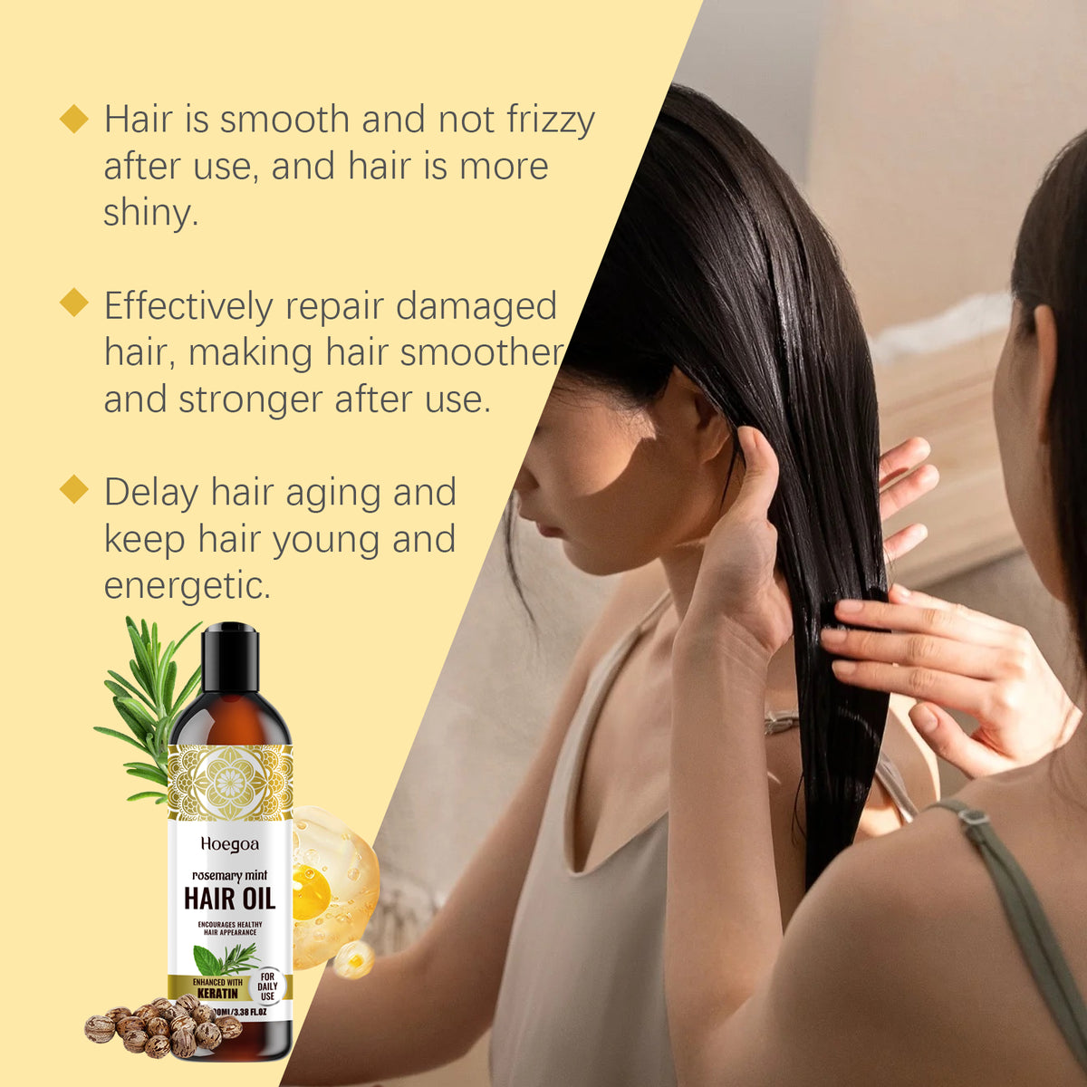 Rosemary Mint Hair Care Oil Hydrating Hair Care Soft Nourishing Hydrating Daily Massage Hair Care Oil