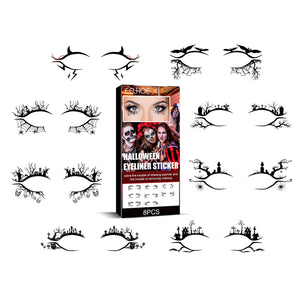 Halloween Eyeliner Patch, Scary Fashion Party Makeup Kit Bat Spider Decorative Eyeliner Eyeshadow Patch