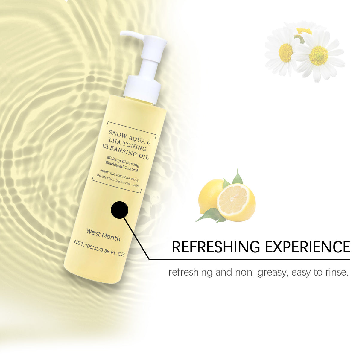 West&Month Citrus Gentle Cleansing Oil, Care For Skin, Clean Pores, Refreshing, Moisturizing And Cleansing Oil