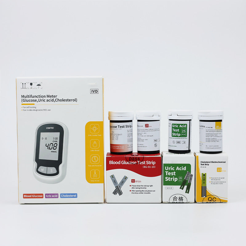Total cholesterol analyzer uric acid detector household blood glucose tester three in one