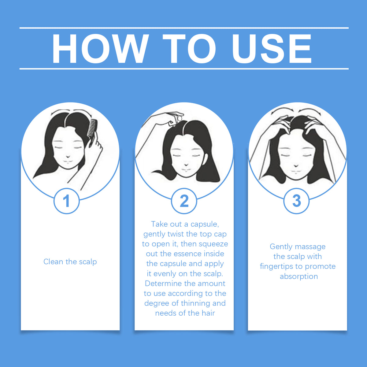 Intensive Hair Care Capsule, Scalp Repair Essential Oil Smoothing Hair Care Essence Leave-In Hair Care Capsule