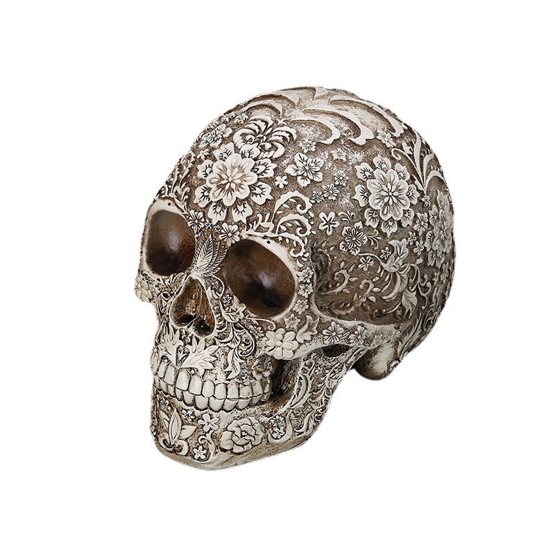Medical model of resin skull carved human skull