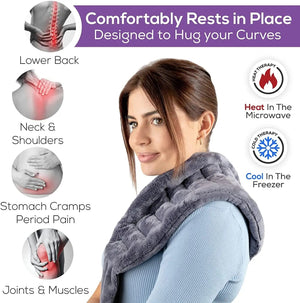 Microwave Heating Waist Belt with Flaxseed Filling, Warm Abdominal Heat Therapy Belt, Double-Sided Plush Neck and Shoulder Heat Pad