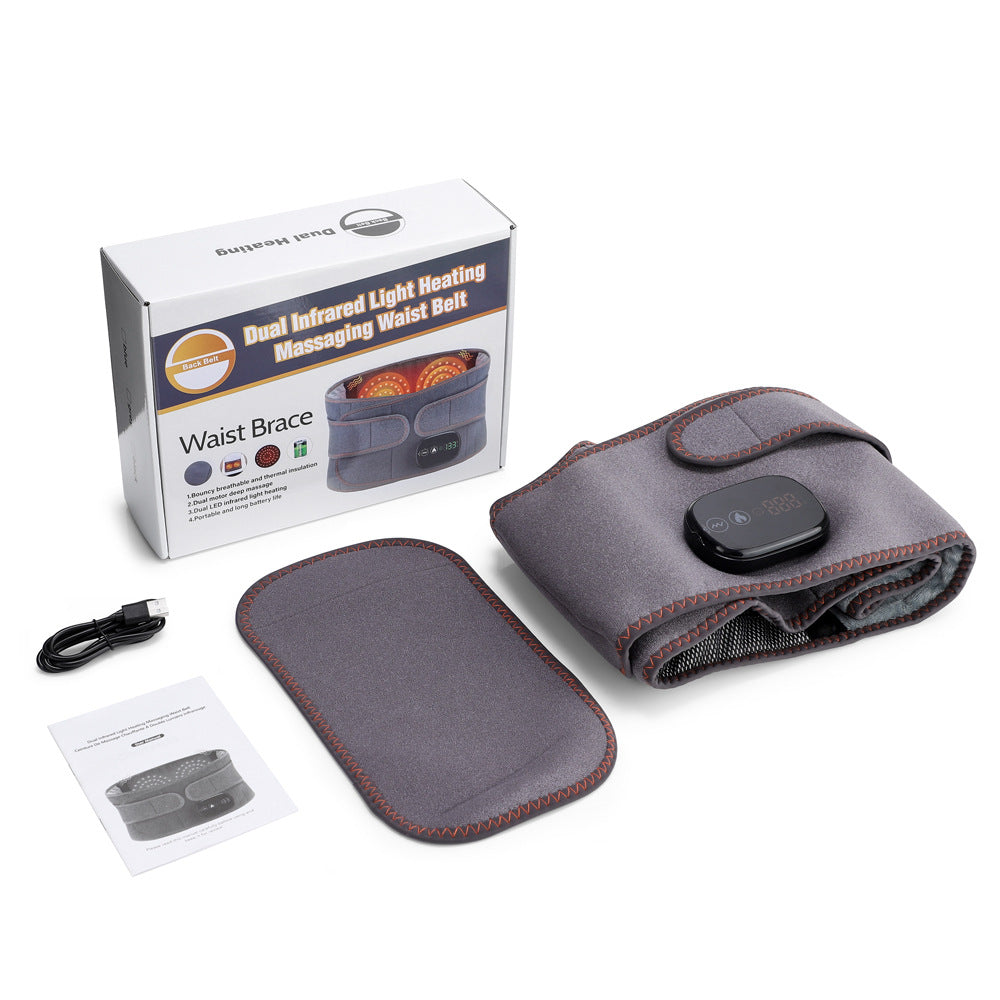 Rechargeable heating massage waist belt warm compress controller red light