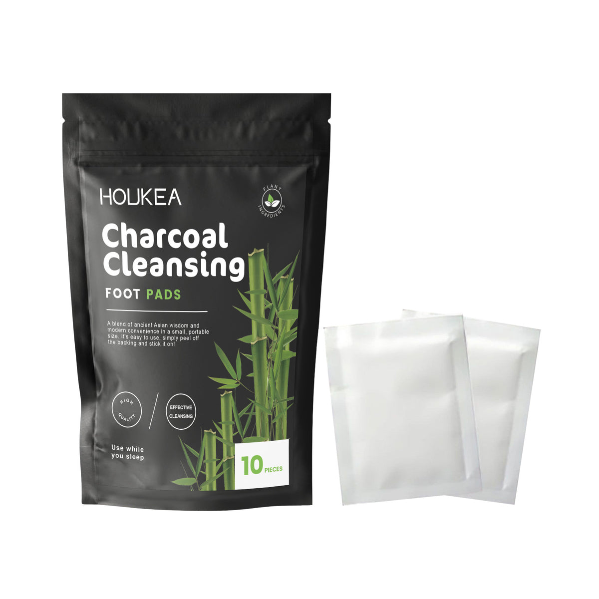 HOUKEA Bamboo Charcoal Foot Patches Gentle Daily Foot Cleaning and Body Care Bamboo Charcoal Foot Care Patch