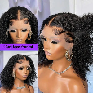 13x4 front lace deep curve bob wig human hair wig lace front