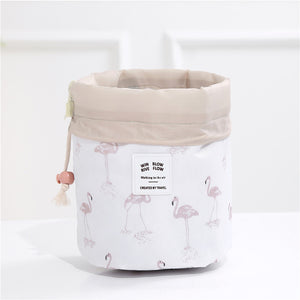 Round women makeup bag travel make up organizer Cosmetic bag female storage toiletry kit case